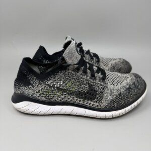 Nike Free RN Flyknit Shoes Womens Size 7.5 Black White Oreo Running 942839-101